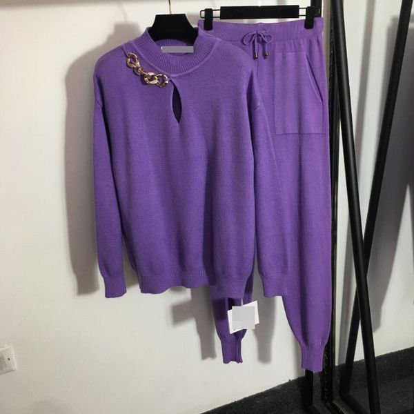 women's pants & capris 2021 autumn knitted suit hardware chain chest hole round neck long sleeve sweater + legged casual, Black;white
women's pants & capris 2021 autumn knitted suit hardware chain chest hole round neck long sleeve sweater + legged casual, Black;white