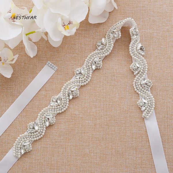 wedding sashes sesthfar pearls belt crystal bridal sash simple silver rhinestones for dresses, White
wedding sashes sesthfar pearls belt crystal bridal sash simple silver rhinestones for dresses, White