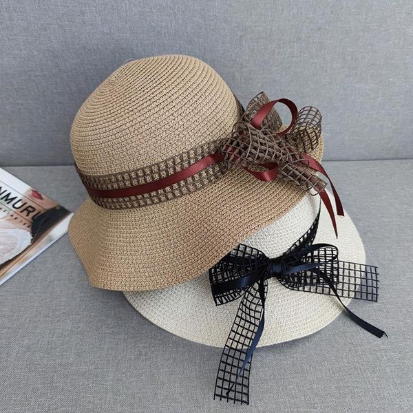 wide brim hats ladies woven straw hat checkered ribbon bowknot dome summer travel vacation leisure sunshade breathable basin, Blue;gray
wide brim hats ladies woven straw hat checkered ribbon bowknot dome summer travel vacation leisure sunshade breathable basin, Blue;gray