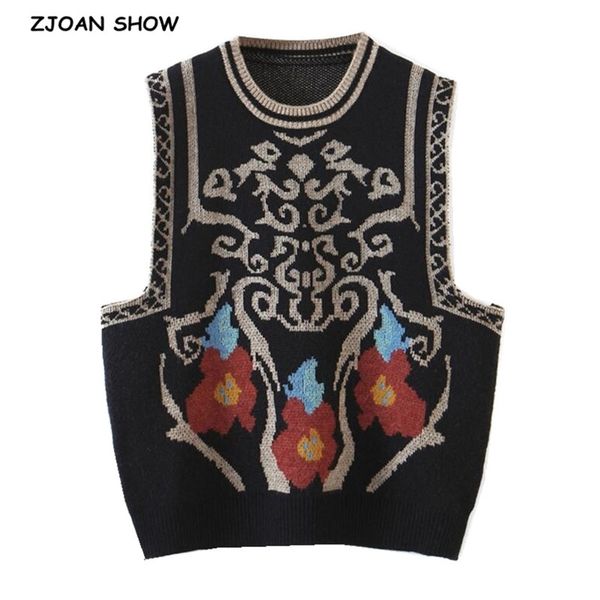spring ethnic geometric totem knitted sweater vest preppy style korean clothes cool girl sleeveless jumper y2k knitwear 210429, White;black
spring ethnic geometric totem knitted sweater vest preppy style korean clothes cool girl sleeveless jumper y2k knitwear 210429, White;black