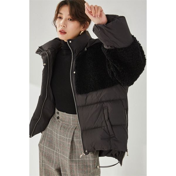 21 winter new leisure loose commuting fashion short splicing down jacket warm coat women 13303, Black
21 winter new leisure loose commuting fashion short splicing down jacket warm coat women 13303, Black