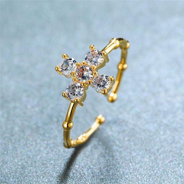 cluster rings luxury female white round crystal ring yellow gold thin wedding for women cute bridal cross adjustable engagement, Golden;silver
cluster rings luxury female white round crystal ring yellow gold thin wedding for women cute bridal cross adjustable engagement, Golden;silver