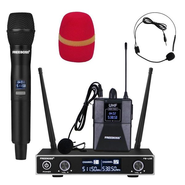 fb-u35h dual way uhf fixed frequency wireless microphone system with handheld + lapel headset for karaoke microphones
fb-u35h dual way uhf fixed frequency wireless microphone system with handheld + lapel headset for karaoke microphones