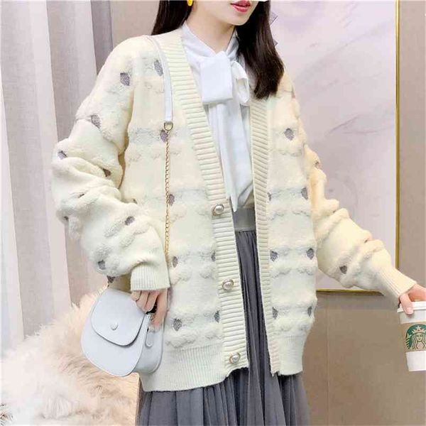 small fresh v-neck loose sweater jacket female lazy long-sleeved student knitted cardigan women spring autumn 210427, White;black
small fresh v-neck loose sweater jacket female lazy long-sleeved student knitted cardigan women spring autumn 210427, White;black