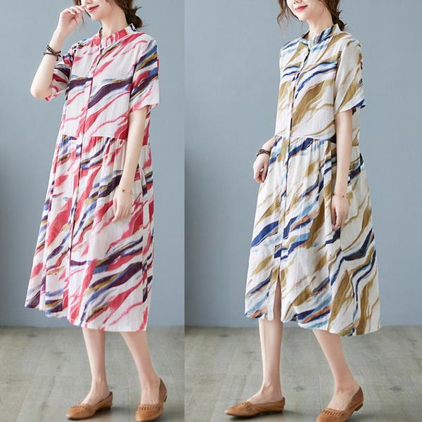 women's jeans summer large size women's loose and thin printing age reduction middle-aged mother's ethnic cotton linen dress fa, Blue
women's jeans summer large size women's loose and thin printing age reduction middle-aged mother's ethnic cotton linen dress fa, Blue