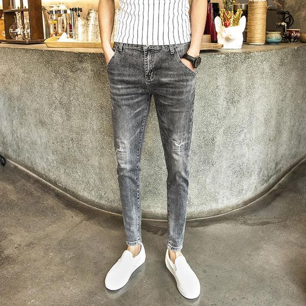 men's jeans summer 2021 korean denim gray pencil pants trend slim feet all-match teenager trousers, Blue
men's jeans summer 2021 korean denim gray pencil pants trend slim feet all-match teenager trousers, Blue