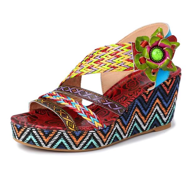 dress shoes iliyah bohemian casual soft genuine leather floral wedges heel adjustable hook loop braid sandals beach summer, Black
dress shoes iliyah bohemian casual soft genuine leather floral wedges heel adjustable hook loop braid sandals beach summer, Black