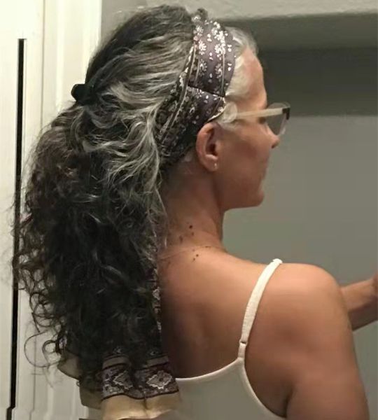grey hair weave ponytail hair piece clip in wavy curly human virgin wrap around gray drawstring horse tail women hairpieces 10-22inch 140g, Black
grey hair weave ponytail hair piece clip in wavy curly human virgin wrap around gray drawstring horse tail women hairpieces 10-22inch 140g, Black