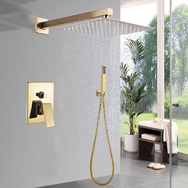 golden shower faucet set rain head brass concealed installation bathroom and cold tap sets
golden shower faucet set rain head brass concealed installation bathroom and cold tap sets