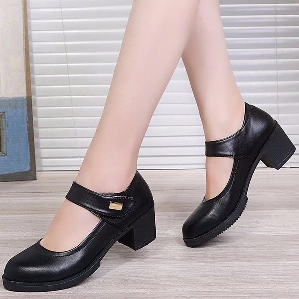 dress shoes thick high heels mary janes women woman slip on shallow round toe hook & loop solid leather casual plus size, Black
dress shoes thick high heels mary janes women woman slip on shallow round toe hook & loop solid leather casual plus size, Black