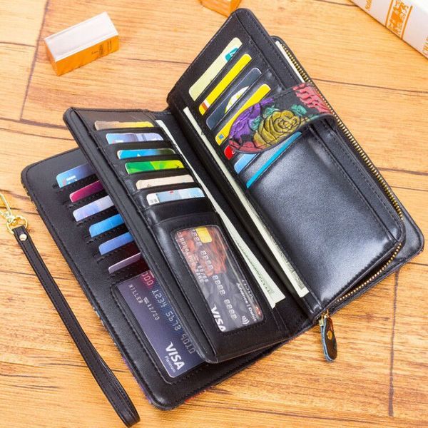 bags wallet backpack women's long 2021 leather cowhide korean fashion large capacity multi card personalized zipper, Black;red
bags wallet backpack women's long 2021 leather cowhide korean fashion large capacity multi card personalized zipper, Black;red