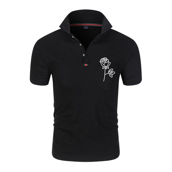 men's polos 2021 summer fashion slim rose print t-shirt casual lapel mens cotton flower short-sleeved shirt, White;black
men's polos 2021 summer fashion slim rose print t-shirt casual lapel mens cotton flower short-sleeved shirt, White;black