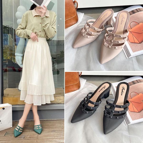 sandals wedge half slippers women fashion rivet high-heeled outer wear outdoor plastic and summer, Black
sandals wedge half slippers women fashion rivet high-heeled outer wear outdoor plastic and summer, Black