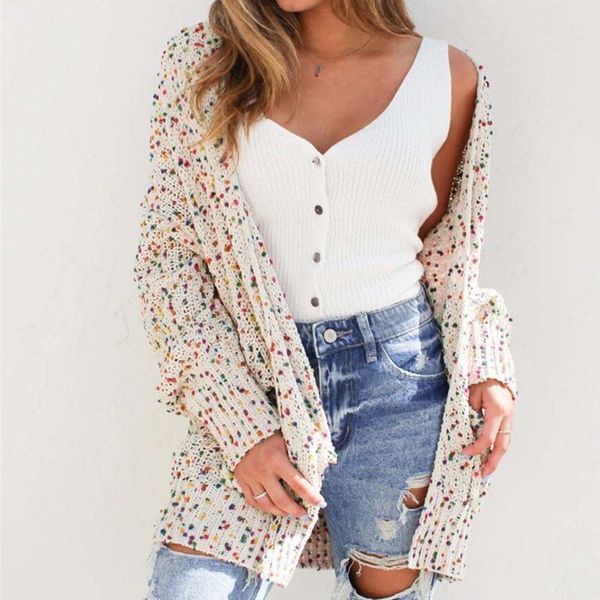 women's jackets ladies cardigan coat sweater knitted winter warm fashion color dot long sleeve loose pocket female casual jacket, Black;brown
women's jackets ladies cardigan coat sweater knitted winter warm fashion color dot long sleeve loose pocket female casual jacket, Black;brown