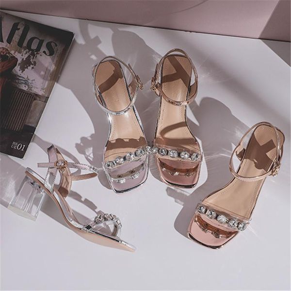 sandals 2021 summer women pvc transparent glass thick heels ladies elegant rivets crystal high heel, Black
sandals 2021 summer women pvc transparent glass thick heels ladies elegant rivets crystal high heel, Black
