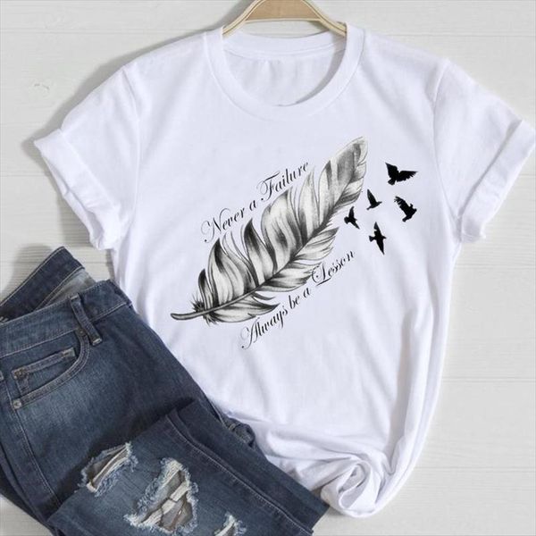 and women short sleeve feather men t shirts letter printing fashion cartoon summer graphic lady tee female tshirts clothes, White;black
and women short sleeve feather men t shirts letter printing fashion cartoon summer graphic lady tee female tshirts clothes, White;black