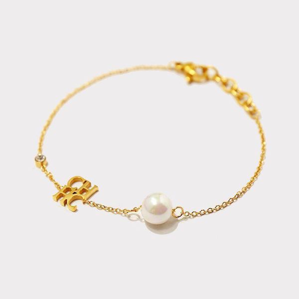 link, chain stainless steel fashion ch letters bracelets gold plated pearl for women party jewelry gift, Black
link, chain stainless steel fashion ch letters bracelets gold plated pearl for women party jewelry gift, Black