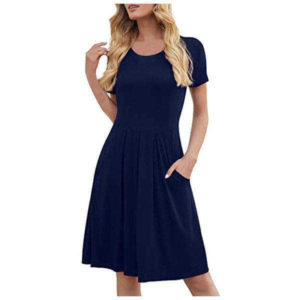 maternity dresses women's casual dress solid color pleated loose with pockets femme maxi robe round-neck leisure short sleeve long vest, White
maternity dresses women's casual dress solid color pleated loose with pockets femme maxi robe round-neck leisure short sleeve long vest, White