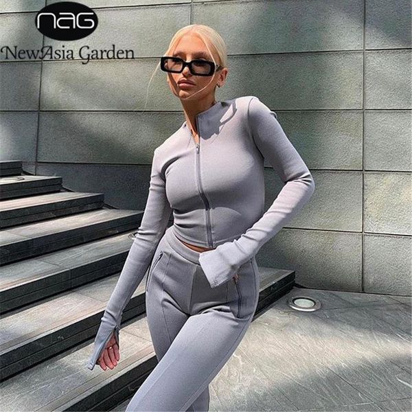 women's tracksuits asia tracksuit women flare sleeve split crop zippers patchwork trousers two piece outfits womens joggers sweatpants, Gray
women's tracksuits asia tracksuit women flare sleeve split crop zippers patchwork trousers two piece outfits womens joggers sweatpants, Gray
