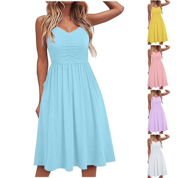 women's swimwear summer high waist leisure solid dress womens spaghetti strap sleeveless mini 2021 v-neck beach casual vestidos, White;black
women's swimwear summer high waist leisure solid dress womens spaghetti strap sleeveless mini 2021 v-neck beach casual vestidos, White;black