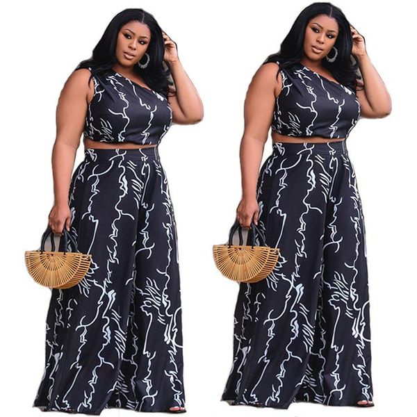 plus size tracksuits l-4xl set women summer clothing 2021 black printing sleeveless and pants two piece wholesale drop
plus size tracksuits l-4xl set women summer clothing 2021 black printing sleeveless and pants two piece wholesale drop