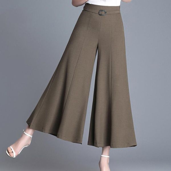 women's pants & capris summer women fashion wide-leg metal decoration elastic waist casual lady solid ankle-length, Black;white
women's pants & capris summer women fashion wide-leg metal decoration elastic waist casual lady solid ankle-length, Black;white