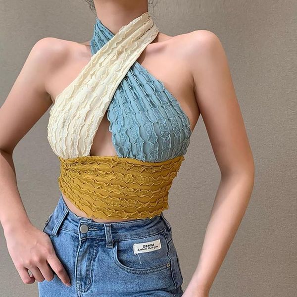 women's tanks & camis 2021 summer fashion women hollow out slim female ladies halter crop polyester for club, White
women's tanks & camis 2021 summer fashion women hollow out slim female ladies halter crop polyester for club, White