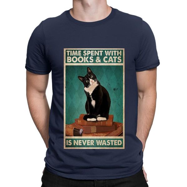 men's t-shirts funny cats t shirt time spent with books and is never wasted reading cat lovers tee short sleeve, White;black
men's t-shirts funny cats t shirt time spent with books and is never wasted reading cat lovers tee short sleeve, White;black