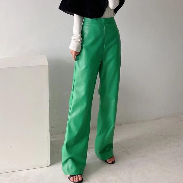 women's pants & capris women autumn za casual pu straight 2021 fashion solid high waist full length pant female elegant street trousers, Black;white
women's pants & capris women autumn za casual pu straight 2021 fashion solid high waist full length pant female elegant street trousers, Black;white