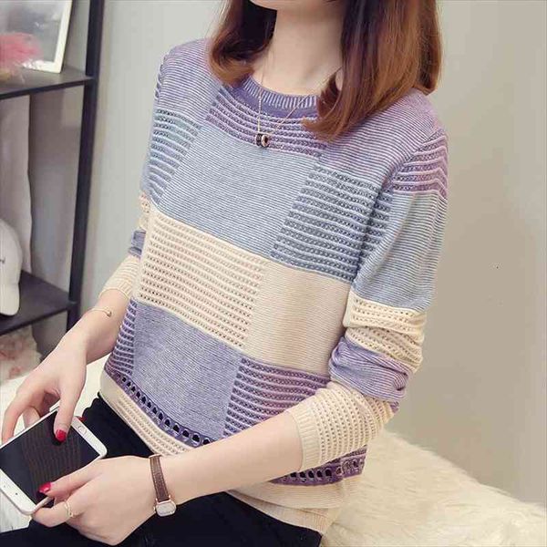 spring autumn women korean color sweaters matching loose striped long-sleeved pullover knitwear hollow ns4395, White;black
spring autumn women korean color sweaters matching loose striped long-sleeved pullover knitwear hollow ns4395, White;black