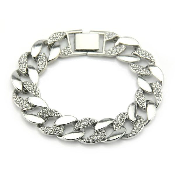 european and american accessories hip hop rhinestone cuban bracelet hiphop fashion trendy men's jewelry link, chain, Black
european and american accessories hip hop rhinestone cuban bracelet hiphop fashion trendy men's jewelry link, chain, Black