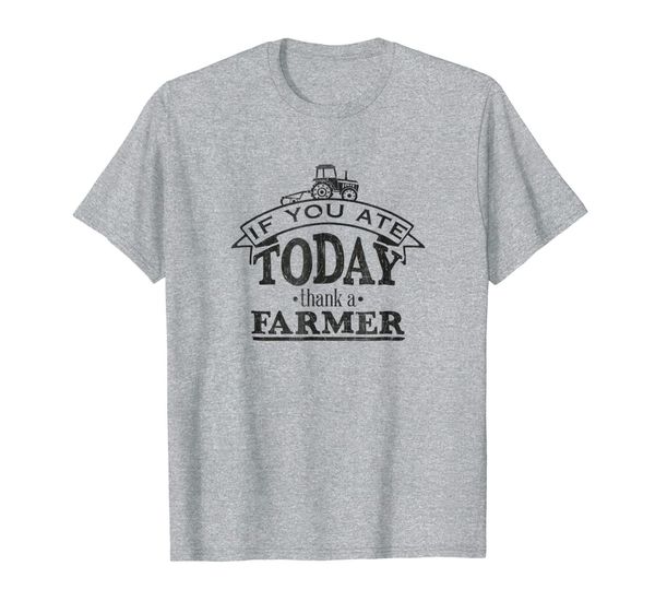 support local farmers - thank a farmer t shirt, White;black