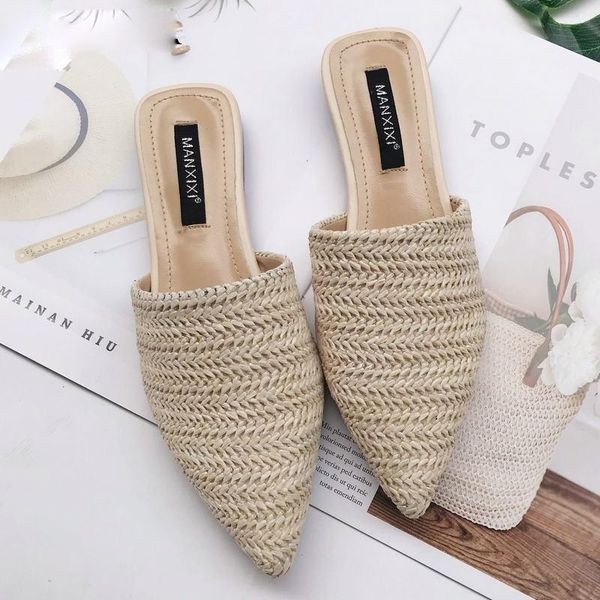 slippers hee grand fashion women summer flat heel slides pointed toe weave mules shoes slip on outside pu sandals xwt1811, Black
slippers hee grand fashion women summer flat heel slides pointed toe weave mules shoes slip on outside pu sandals xwt1811, Black