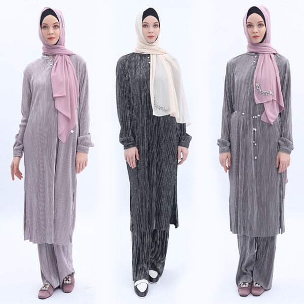 ramadan abaya turkey dubai two piece muslim sets pleated turkish islam clothing abayas for women robe femme musulmane ensembles, Red
ramadan abaya turkey dubai two piece muslim sets pleated turkish islam clothing abayas for women robe femme musulmane ensembles, Red