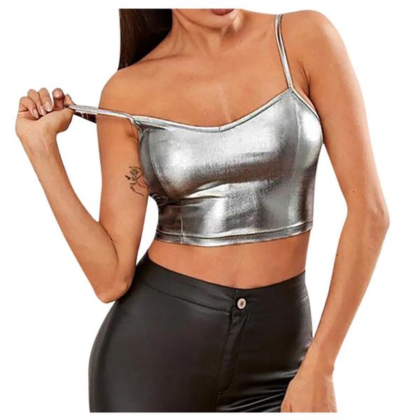 women's tanks & camis jaycosin 2021 fashion women patent leather solid slim vest strapless camisole short tank korean blouse 69, White
women's tanks & camis jaycosin 2021 fashion women patent leather solid slim vest strapless camisole short tank korean blouse 69, White