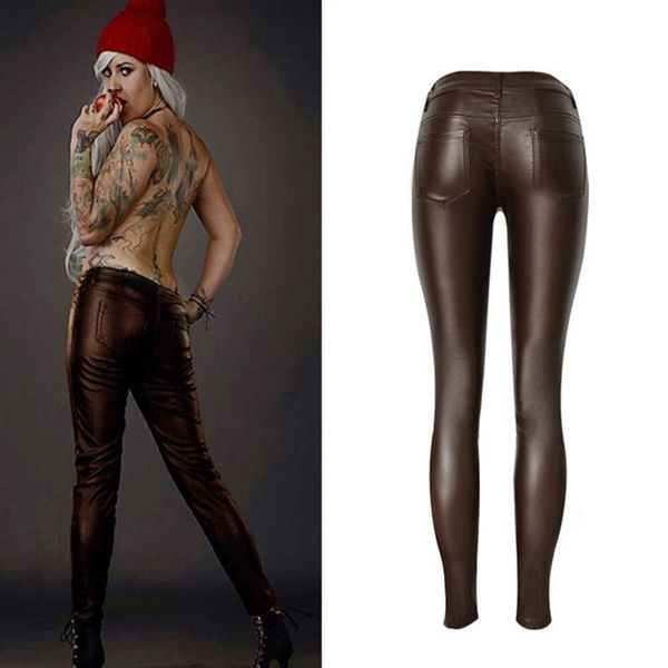 women's pants & capris faux leather women spliced zipper pencil motorcycle club party female, Black;white
women's pants & capris faux leather women spliced zipper pencil motorcycle club party female, Black;white