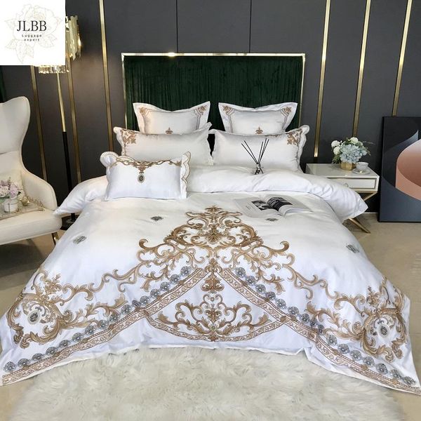 bedding sets luxury gold embroidery 60s satin silk cotton set double duvet cover bed linen fitted sheet pillowcases home textile
bedding sets luxury gold embroidery 60s satin silk cotton set double duvet cover bed linen fitted sheet pillowcases home textile