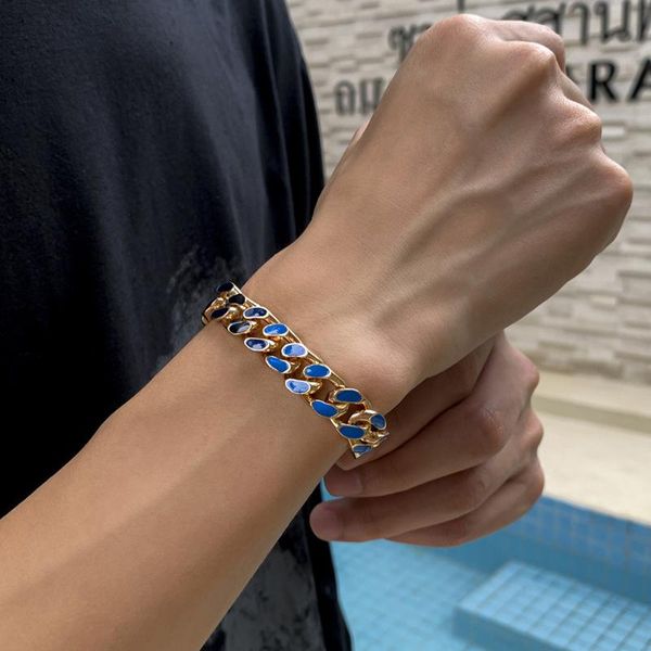 link, chain trend jewelry retro color matching dripping oil bracelet female anniversary commemorative accessory gift, Black
link, chain trend jewelry retro color matching dripping oil bracelet female anniversary commemorative accessory gift, Black