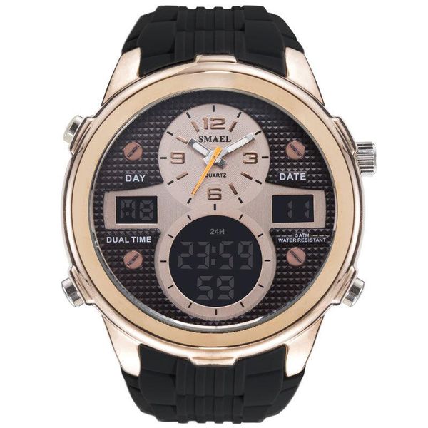 wristwatches multifunctional men's sport watch silicone watchband dual movement noctilucent waterproof, Slivery;brown
wristwatches multifunctional men's sport watch silicone watchband dual movement noctilucent waterproof, Slivery;brown