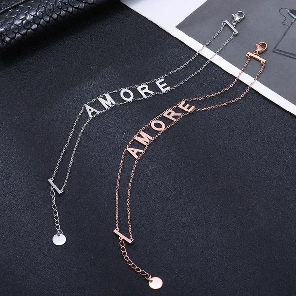 alphabet amore charm bracelet stainless steel jewelry for women silver plated geometric thin chain lovers elegant accessory bracelets, Golden;silver
alphabet amore charm bracelet stainless steel jewelry for women silver plated geometric thin chain lovers elegant accessory bracelets, Golden;silver