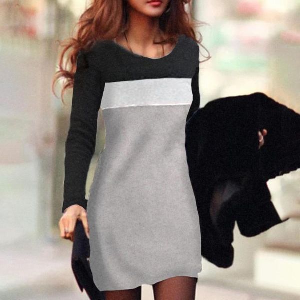 casual dresses women summer dress o neck long sleeve basic blouse tunic color block waist tight mini ladies elegant skinny, Black;gray
casual dresses women summer dress o neck long sleeve basic blouse tunic color block waist tight mini ladies elegant skinny, Black;gray