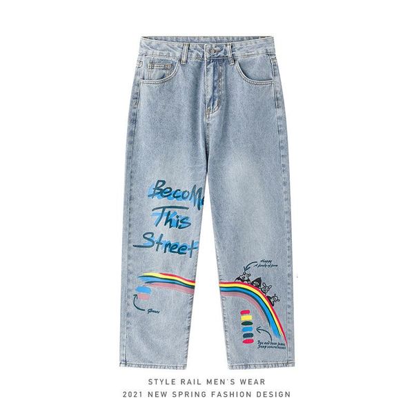 men's jeans blue men trend denim trousers printed design washed casual loose straight-leg pants streetwear spring summer hip hop
men's jeans blue men trend denim trousers printed design washed casual loose straight-leg pants streetwear spring summer hip hop