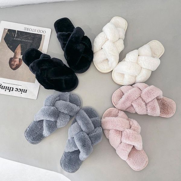 slippers winter women weave house faux fur fashion cross warm shoes woman slip on flat female slides cozy home furry, Black
slippers winter women weave house faux fur fashion cross warm shoes woman slip on flat female slides cozy home furry, Black