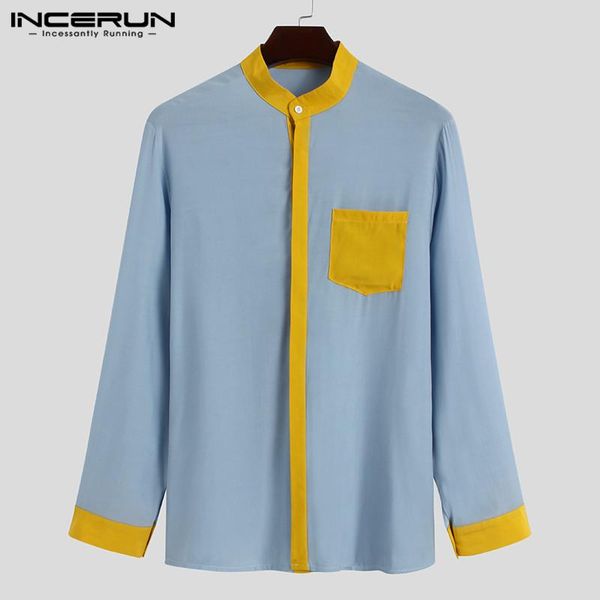 casual men patchwork shirt brand stand collar long sleeve loose fashion button up streetwear leisure camisas incerun s-3xl men's shirt, White;black
casual men patchwork shirt brand stand collar long sleeve loose fashion button up streetwear leisure camisas incerun s-3xl men's shirt, White;black
