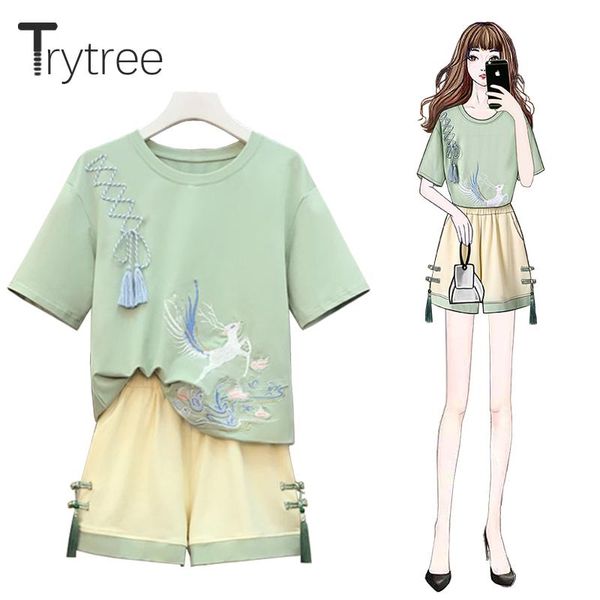 women's tracksuits trytree summer women two piece set casual chinese style embroidery tassel + short elastic waist pockets loose 2, Gray
women's tracksuits trytree summer women two piece set casual chinese style embroidery tassel + short elastic waist pockets loose 2, Gray