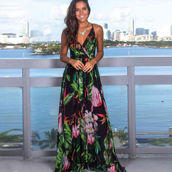 summer sleeveless halter beach womens dress vacation wear bohemian style floral v neck female ladies holiday long, Black;gray
summer sleeveless halter beach womens dress vacation wear bohemian style floral v neck female ladies holiday long, Black;gray
