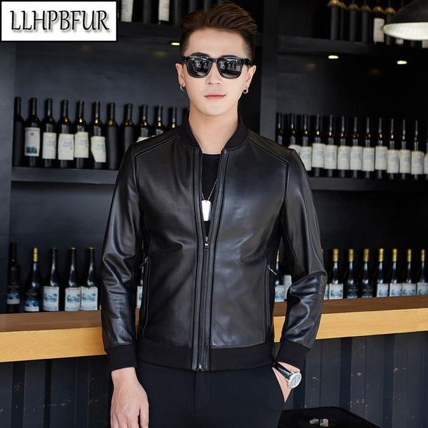 men's leather & faux brand genuine sheepskin baseball uniform. fashion stand collar threaded mouth, casual and simple youth wear, Black
men's leather & faux brand genuine sheepskin baseball uniform. fashion stand collar threaded mouth, casual and simple youth wear, Black