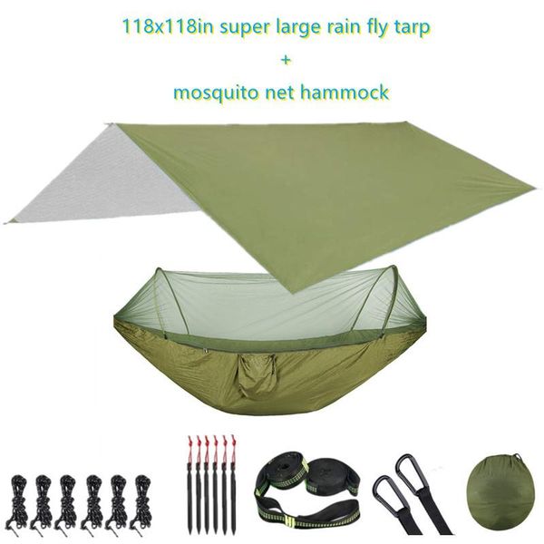 camp furniture portable parachute outdoor camping hammock with mosquito net and 118x118in rain tarp,10-ring tree strap hammocks swing
camp furniture portable parachute outdoor camping hammock with mosquito net and 118x118in rain tarp,10-ring tree strap hammocks swing