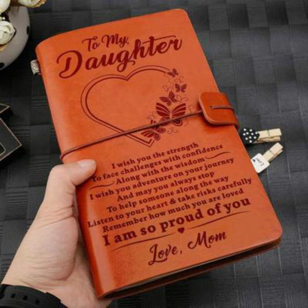 1pc vintage a6 brown craft paper notebook "to my daughter love dad" engraved leather journal diary gift 120*200mm notepads, Purple;pink
1pc vintage a6 brown craft paper notebook "to my daughter love dad" engraved leather journal diary gift 120*200mm notepads, Purple;pink