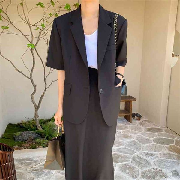 summer autumn women's coat retro hong kong style solid color lapel single-breasted short-sleeved female suits gx404 210507, White
summer autumn women's coat retro hong kong style solid color lapel single-breasted short-sleeved female suits gx404 210507, White